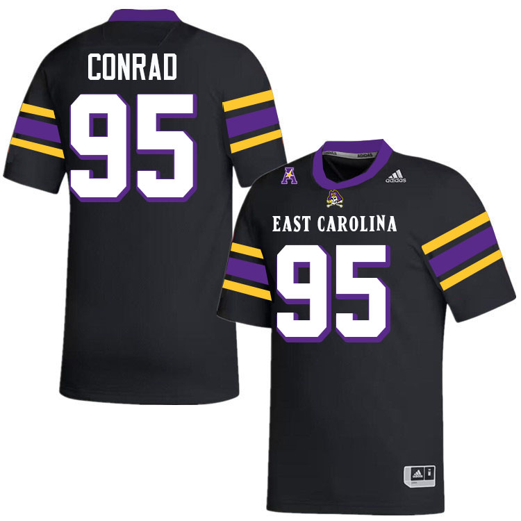 East Carolina Pirates #95 Andrew Conrad College Football Jerseys,Uniforms-Alternate Black